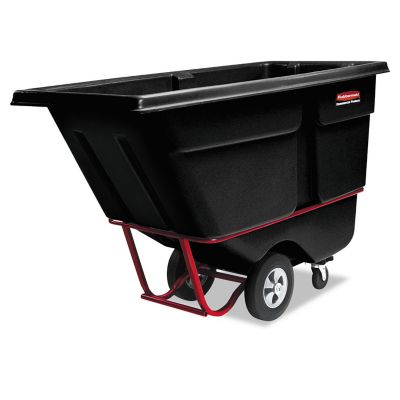 Rubbermaid 202 gal. Commercial Roto-Molded Tilt Truck, Rectangular, Plastic, Black, 1,250 lb. Capacity