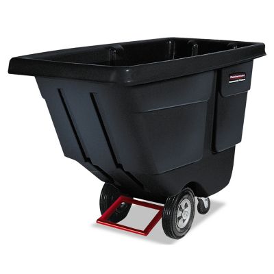 Rubbermaid 202 gal. Roto-Molded Tilt Truck, Rectangular, Plastic, Black, 850 lb. Capacity