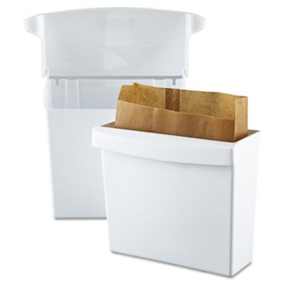 Image showing  3.05 gal. Rigid Plastic Liner Sanitary Napkin Receptacle, White