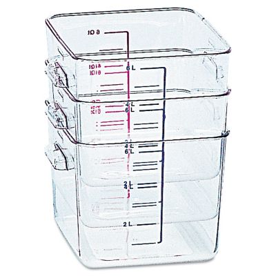 Image showing  Commercial Spacesaver Square Containers, Clear, 2 qt.