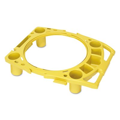 Rubbermaid 4-Compartment Standard Rim Trash Can Caddy for 32.5 in. Cans, Yellow