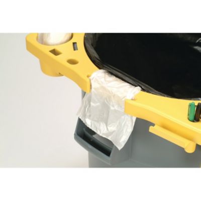 Image showing  4-Compartment Standard Rim Trash Can Caddy for 32.5 in. Cans, Yellow