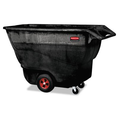 Rubbermaid 202 gal. Structural Foam Tilt Truck, Rectangular, Black, 1,250 lb. Capacity