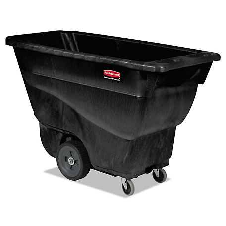 Rubbermaid 101 gal. Structural Foam Tilt Truck, Rectangular, Black, 450 lb. Capacity