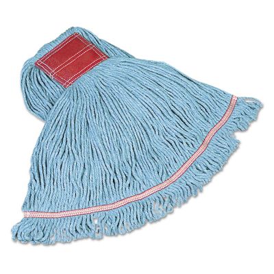 Rubbermaid Swinger Loop Wet Mop Head, Cotton/Synthetic, Blue, Large