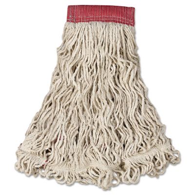 Rubbermaid Swinger Loop Wet Mop Head, Large, Cotton/Synthetic, White, 6-Pack