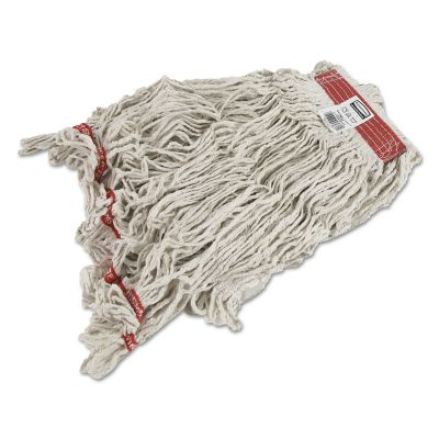 Rubbermaid Swinger Loop Wet Mop Head, Cotton/Synthetic, White, Large, 6 pk.