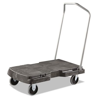 Rubbermaid 500 lb. Capacity 4-Wheel Triple Trolley, 20.5 in. x 32.5 in. x 7 in., Black -  RCP4401BLA