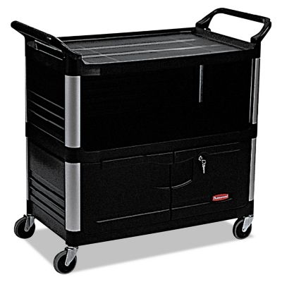 Rubbermaid 300 lb. Capacity Xtra Equipment Cart, Three-Shelf, 20.75 in. x 40.63 in. x 37.8 in., Black