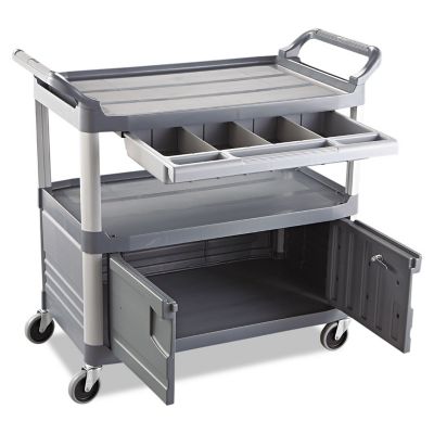Image showing  3-Shelf 300 lb. Capacity Xtra Instrument Cart, 20 in. x 40.63 in. x 37.8 in., Gray