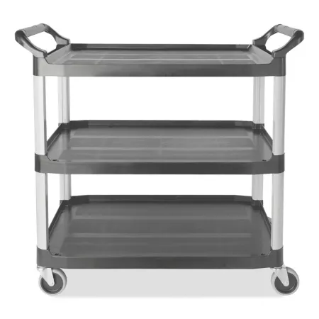 Rubbermaid Xtra Utility Cart 300 lb Capacity Three Shelves 20 in x 40.63 in x 37.8 in Gray Utility Carts