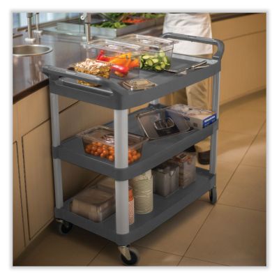 Image showing  3-Shelf 300 lb. Capacity Xtra Utility Cart, 20 in. x 40.63 in. x 37.8 in., Gray