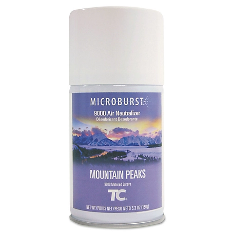Rubbermaid TC Microburst 9000 Air Freshener Refills, Mountain Peaks, 5.3 oz., 4 ct.