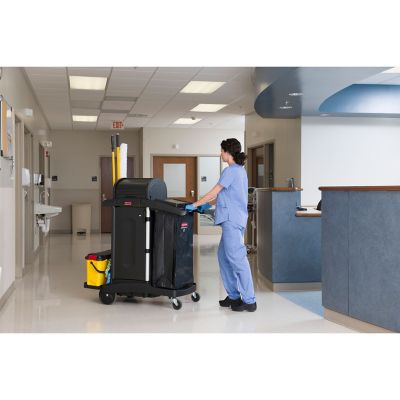 Image showing  Executive High Security Janitorial Cleaning Cart, Black