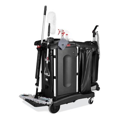 Image showing  Executive High Security Janitorial Cleaning Cart, Black