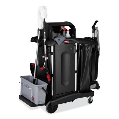 Image showing  Executive High Security Janitorial Cleaning Cart, Black