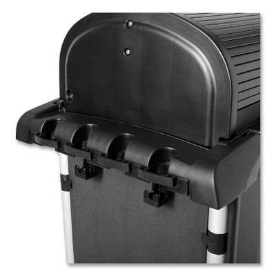 Image showing 7 th Rubbermaid Executive High Security Janitorial Cleaning Cart, Black