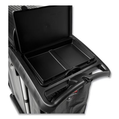 Image showing 9 th Rubbermaid Executive High Security Janitorial Cleaning Cart, Black