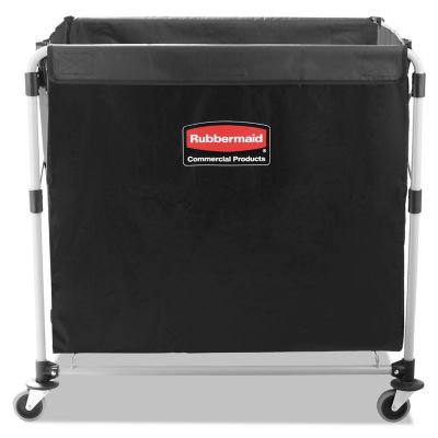 Rubbermaid 220 lb. Capacity Collapsible X-Cart, Steel, Eight Bushel Cart, 24.1 in. x 35.7 in. x 34 in., Black/Silver