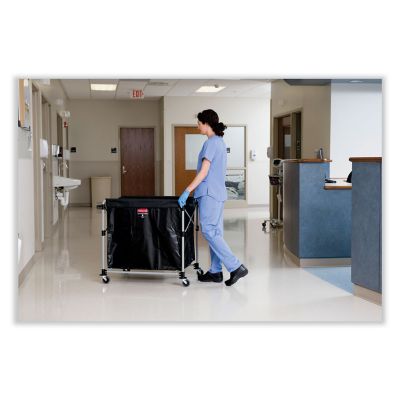 Image showing  220 lb. 8-Bushel Collapsible Steel X-Cart, Black/Silver