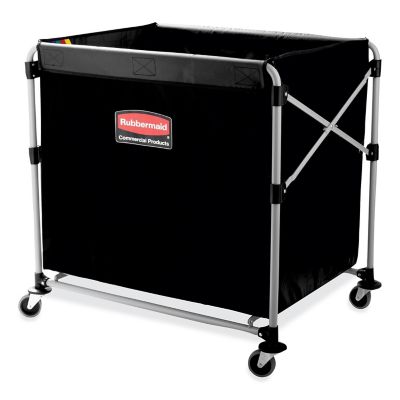 Image showing  220 lb. 8-Bushel Collapsible Steel X-Cart, Black/Silver