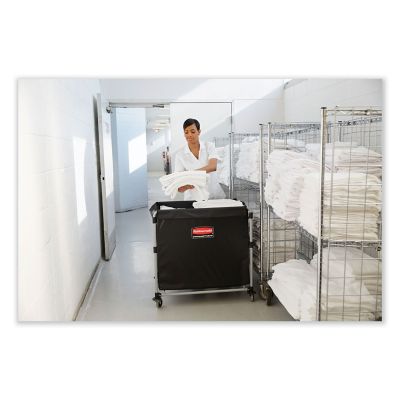 Image showing  220 lb. 8-Bushel Collapsible Steel X-Cart, Black/Silver
