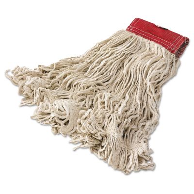 Rubbermaid Super Stitch Cotton Looped End Wet Mop Head, Large, 5 in. Red Headband