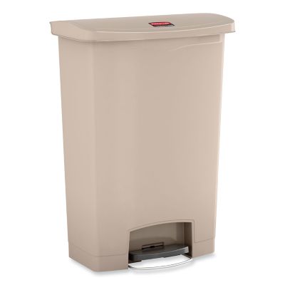 Image showing  24 gal. Slim Jim Resin Front Step-On Trash Container, Beige
