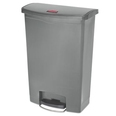 Rubbermaid 24 gal. Slim Jim Resin Step-On Trash Container, Front Step Style, Gray