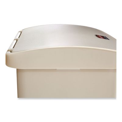 Image showing  8 gal. Slim Jim Resin Front Step-On Trash Container, Beige