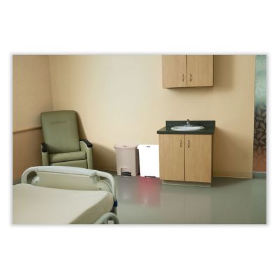 Image showing 5 th Rubbermaid 8 gal. Slim Jim Resin Front Step-On Trash Container, Beige