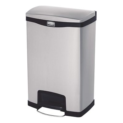 Rubbermaid 13 gal. Slim Jim Stainless Steel End Step-On Container, Black