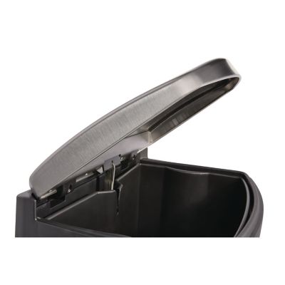 Image showing  13 gal. Slim Jim Stainless Steel End Step-On Container, Black