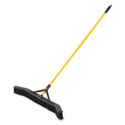 Rubbermaid 36 in. Maximizer Push-to-Center Broom, Polypropylene Bristles, Yellow/Black