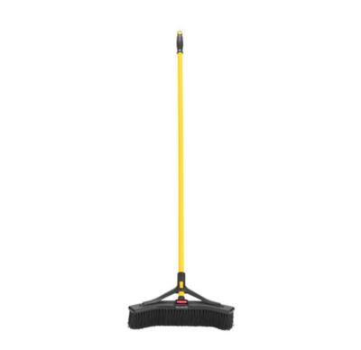 Image showing  18 in. Maximizer Push-to-Center Poly Bristle Broom, Yellow/Black