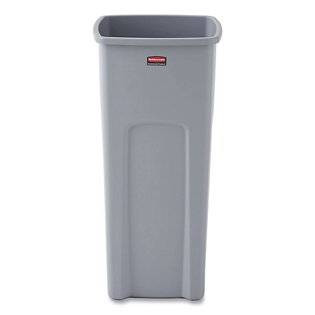 Rubbermaid 23 gal. Untouchable Square Waste Receptacle, Gray, Plastic