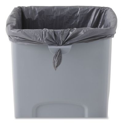 Image showing  23 gal. Untouchable Square Plastic Waste Receptacle, Gray