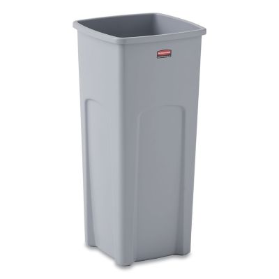 Image showing  23 gal. Untouchable Square Plastic Waste Receptacle, Gray