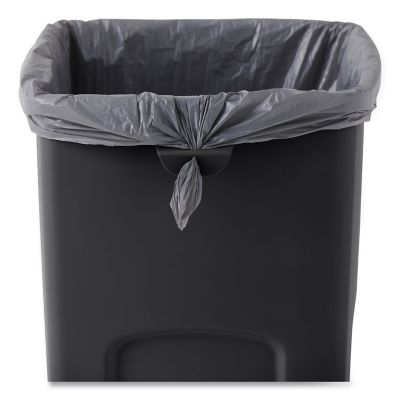 Image showing  23 gal. Untouchable Square Plastic Waste Receptacle, Black