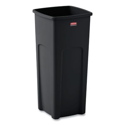 Image showing  23 gal. Untouchable Square Plastic Waste Receptacle, Black