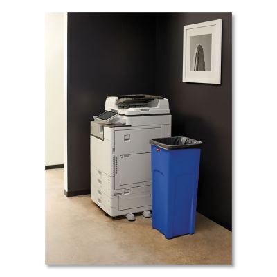Image showing  23 gal. Recycled Untouchable Square Recycling Container, Blue, Plastic
