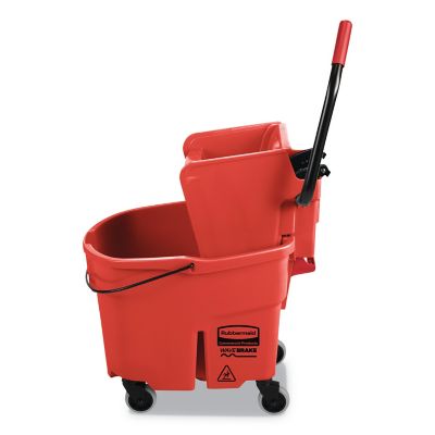 Image showing  35 qt. WaveBrake 2.0 Mop Bucket with Wringer Combo, Side-Press, Red, Plastic