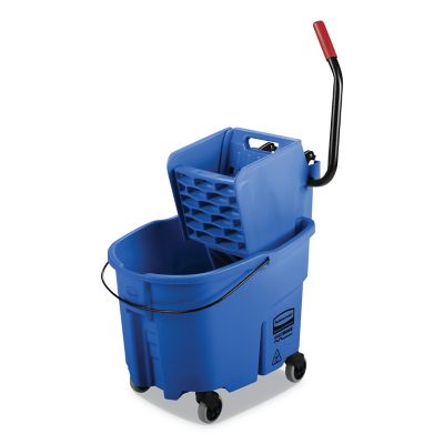 Rubbermaid 35 qt. WaveBrake 2.0 Mop Bucket with Wringer Combo, Side-Press, Blue, Plastic