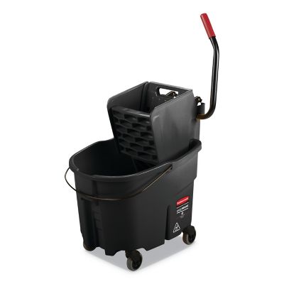 Rubbermaid 35 qt. WaveBrake 2.0 Mop Bucket with Wringer Combo, Side-Press, Black, Plastic -  1863896