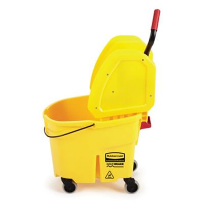 Image showing  35 qt. WaveBrake 2.0 Mop Bucket with Wringer Combo, Down-Press, Yellow, Plastic, RCPFG757788YEL