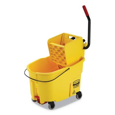 Rubbermaid 44 qt. WaveBrake 2.0 Mop Bucket with Wringer Combo, Side-Press, Yellow, Plastic