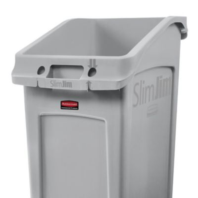 Image showing  23 gal. Slim Jim Under-Counter Poly Trash Container, Gray