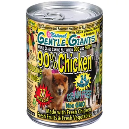 Gentle Giants - Natural Wet Dog Food Non-GMO All Life Stages Chicken Pate 13 oz Pack of 12 Cans Wet Dog Food