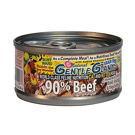 Gentle Giants All Life Stages Beef Pate Wet Cat Food, 3 oz. Can, Pack of 24