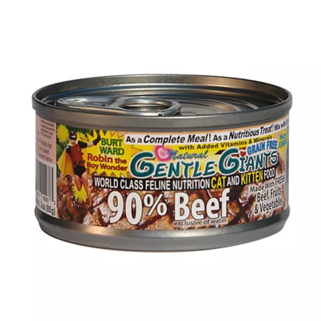 Gentle Giants All Life Stages Beef Pate Wet Cat Food 3 oz Pack of 24 Cans Wet Cat Food